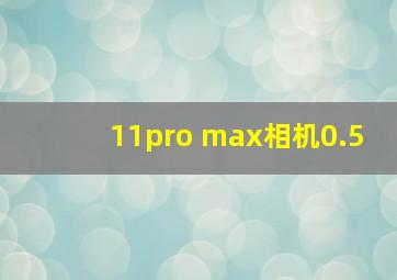 11pro max相机0.5